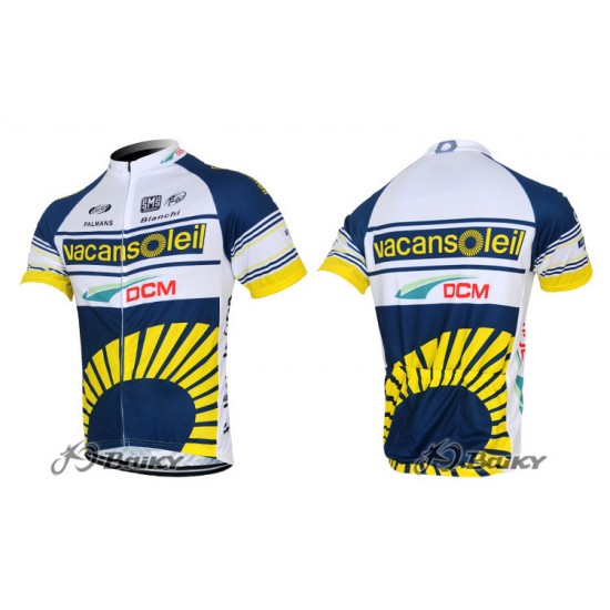 2012 Vacansoleil-DCM Fietsshirt Korte mouw wit blauw geel 3865