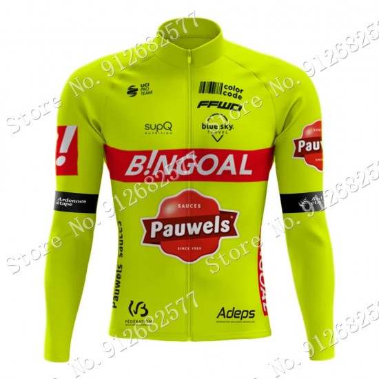 bingoal WALLONIE BRUXELLES 2022 Pro Team Fietsshirt Lange Mouw 202202190