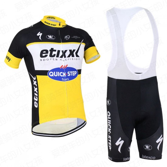 2016 Quick Step Fietskleding Fietsshirt Korte+Korte fietsbroeken Bib Geel 20160060