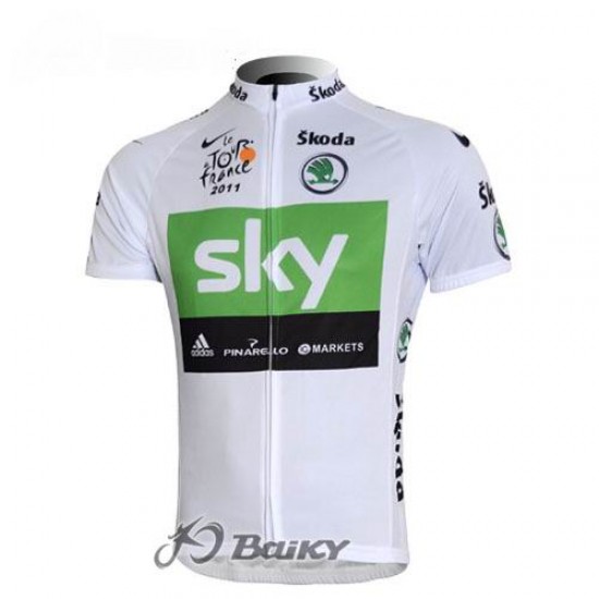 SKY Pro Team Fietsshirt Korte mouw wit groen 3966