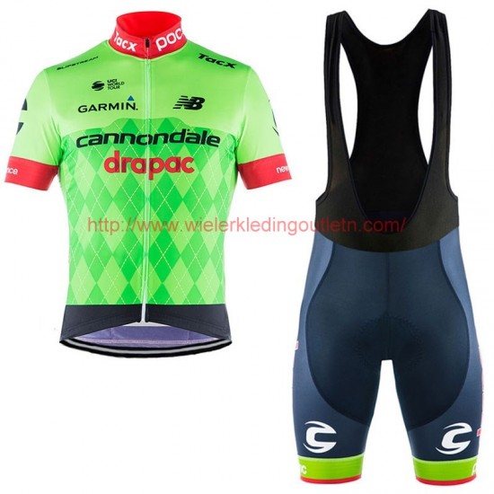 2017 Cannondale Drapac Profteam Fietskleding Fietsshirt Korte+Korte Fietsbroeken Bib Zwart 20177000